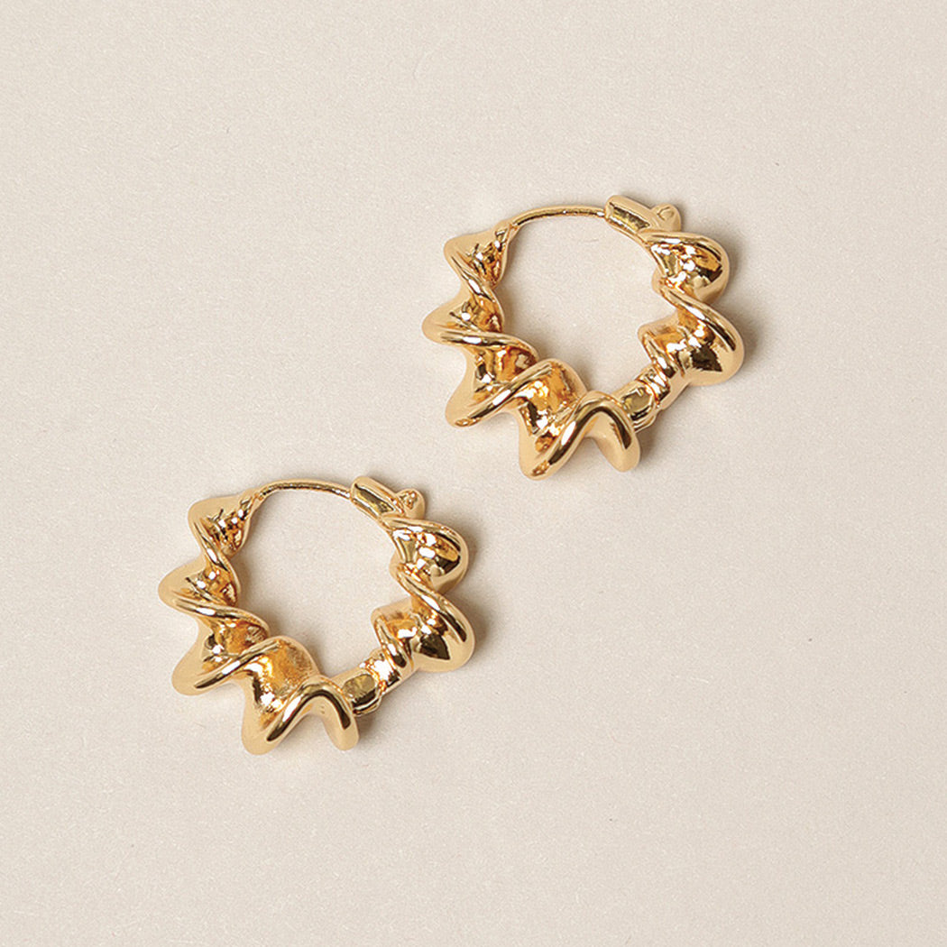 14K Gold Dipped Twisted Hoop Earrings