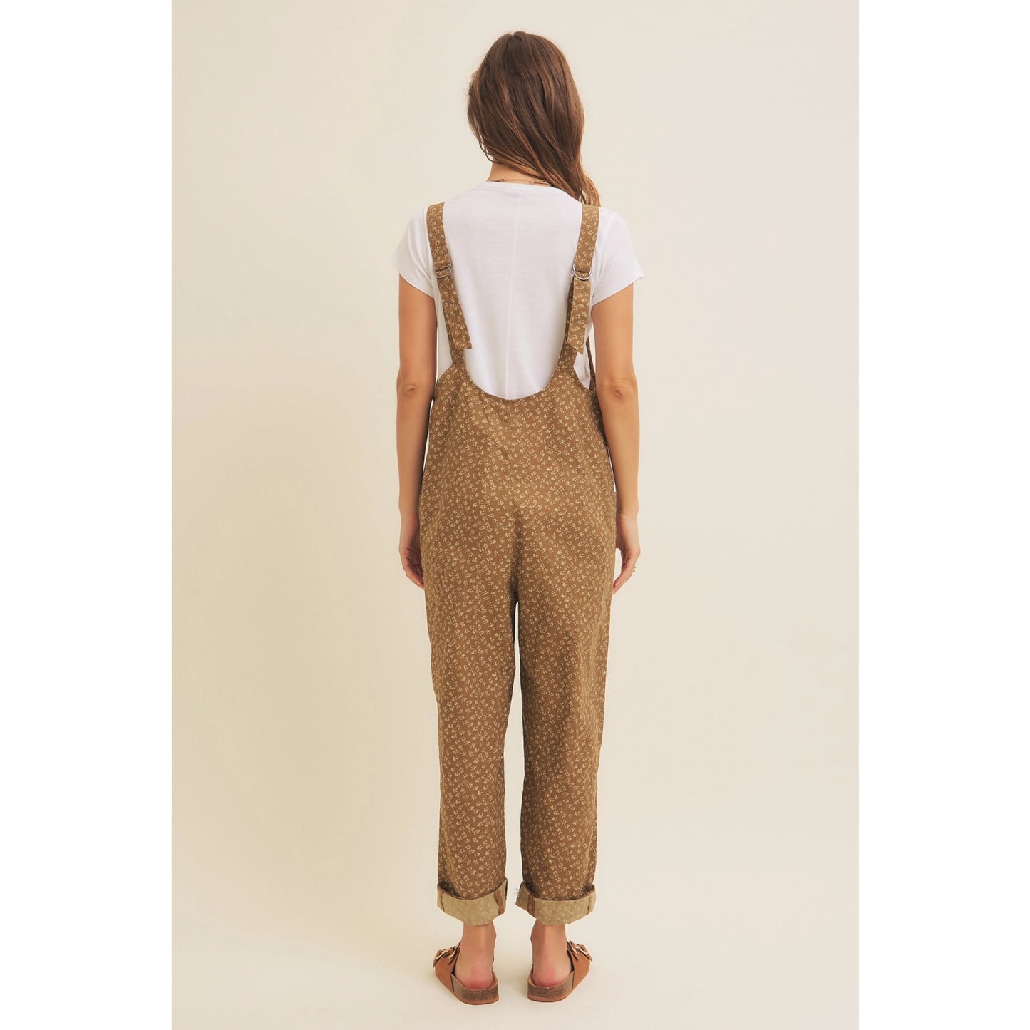 Cotton Washed Ditsy Floral Relaxed Fit Jumpsuits