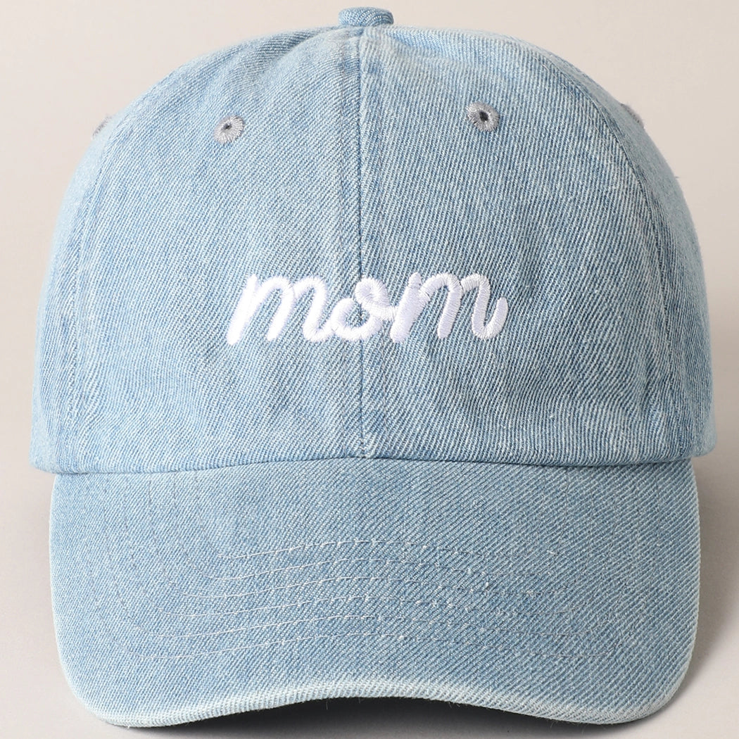Mom Text Embroidery Caps