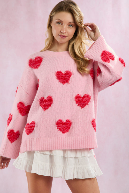 Heart Embroidery Sweater
