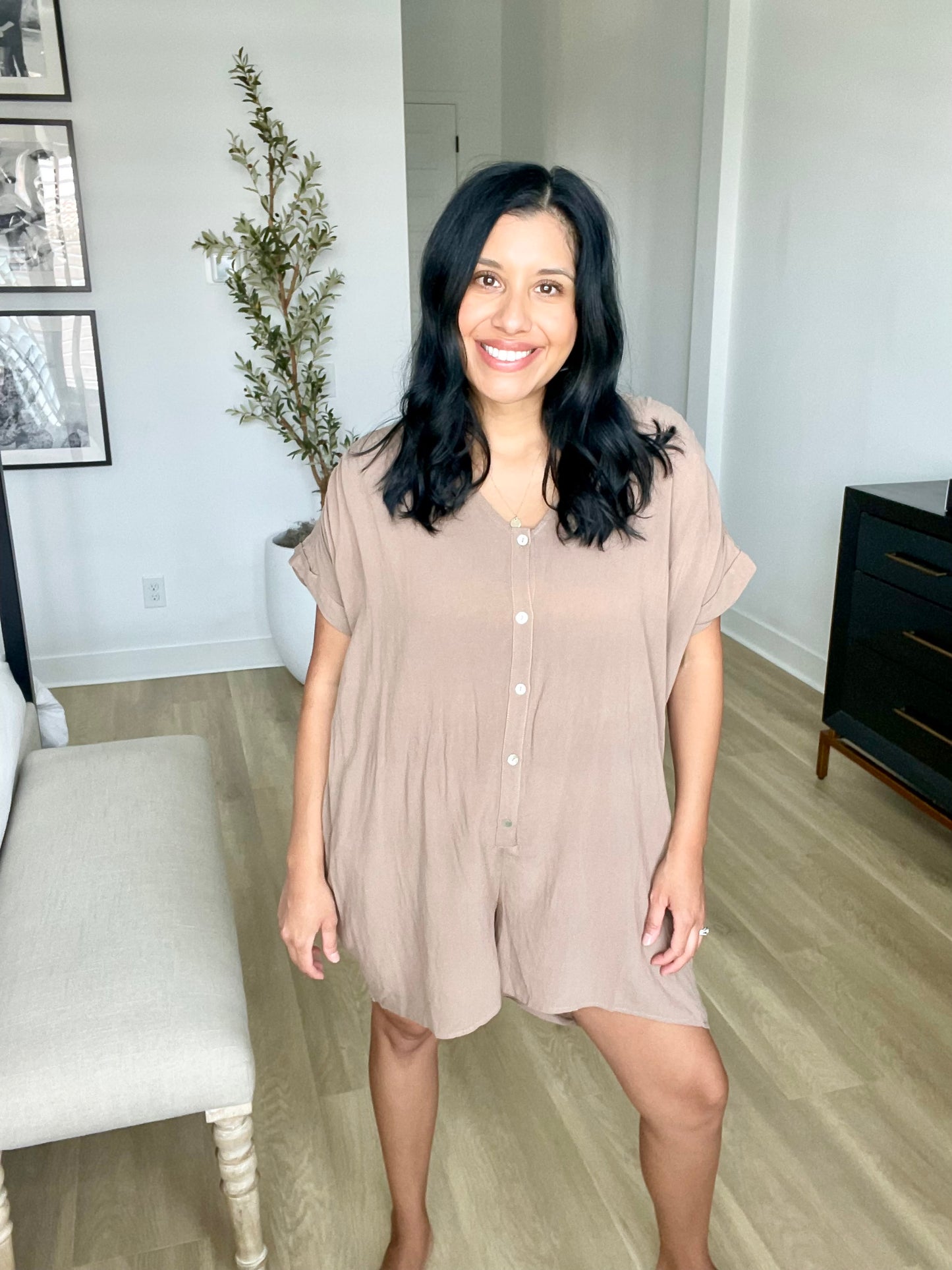 Breathable Mocha Romper