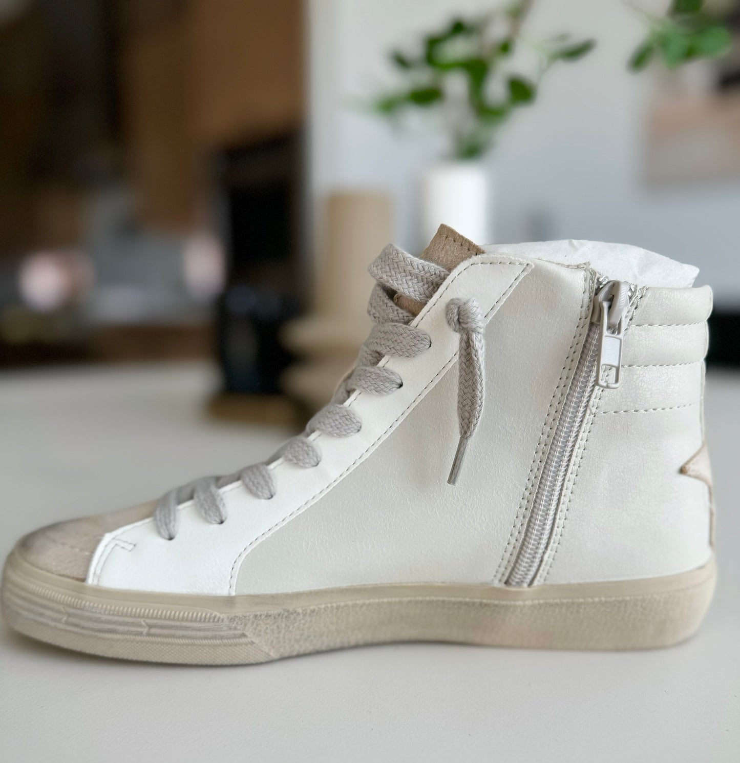 Women's High Top Gold Sneakers