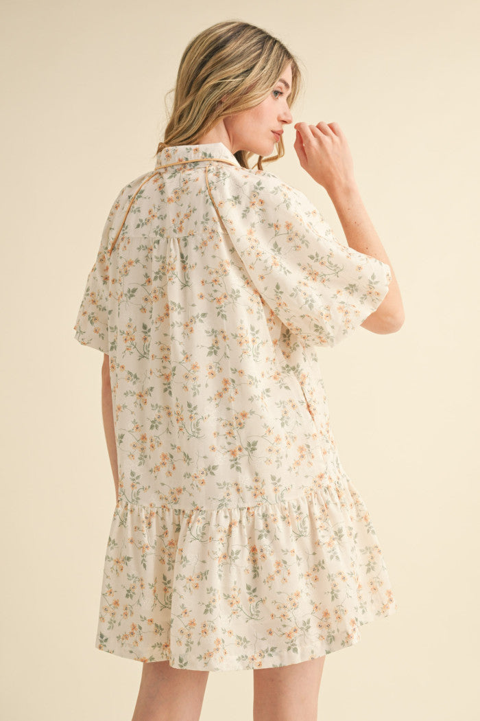 Floral Button Down Mini Dress