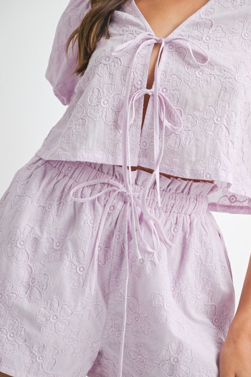 Lavender Floral Embroidery Set