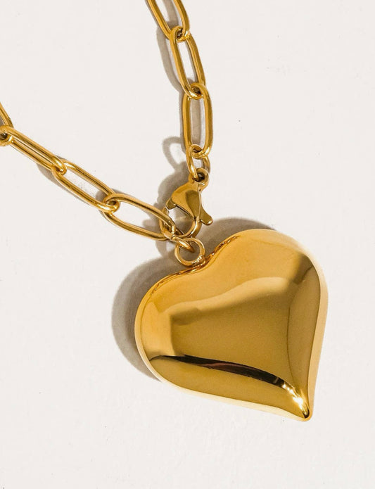 18K Large Heart Chain Necklace