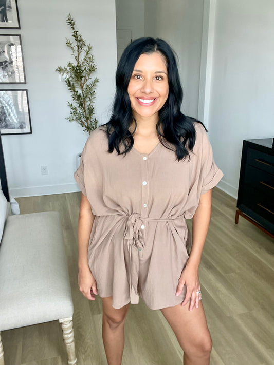 Breathable Mocha Romper