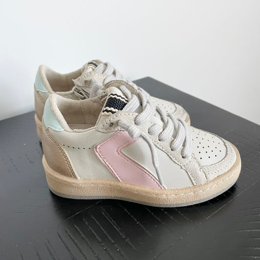 Toddlers Blush Pink and Gold Sneakers