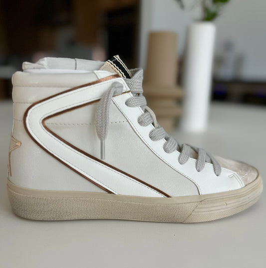 Women's High Top Gold Sneakers