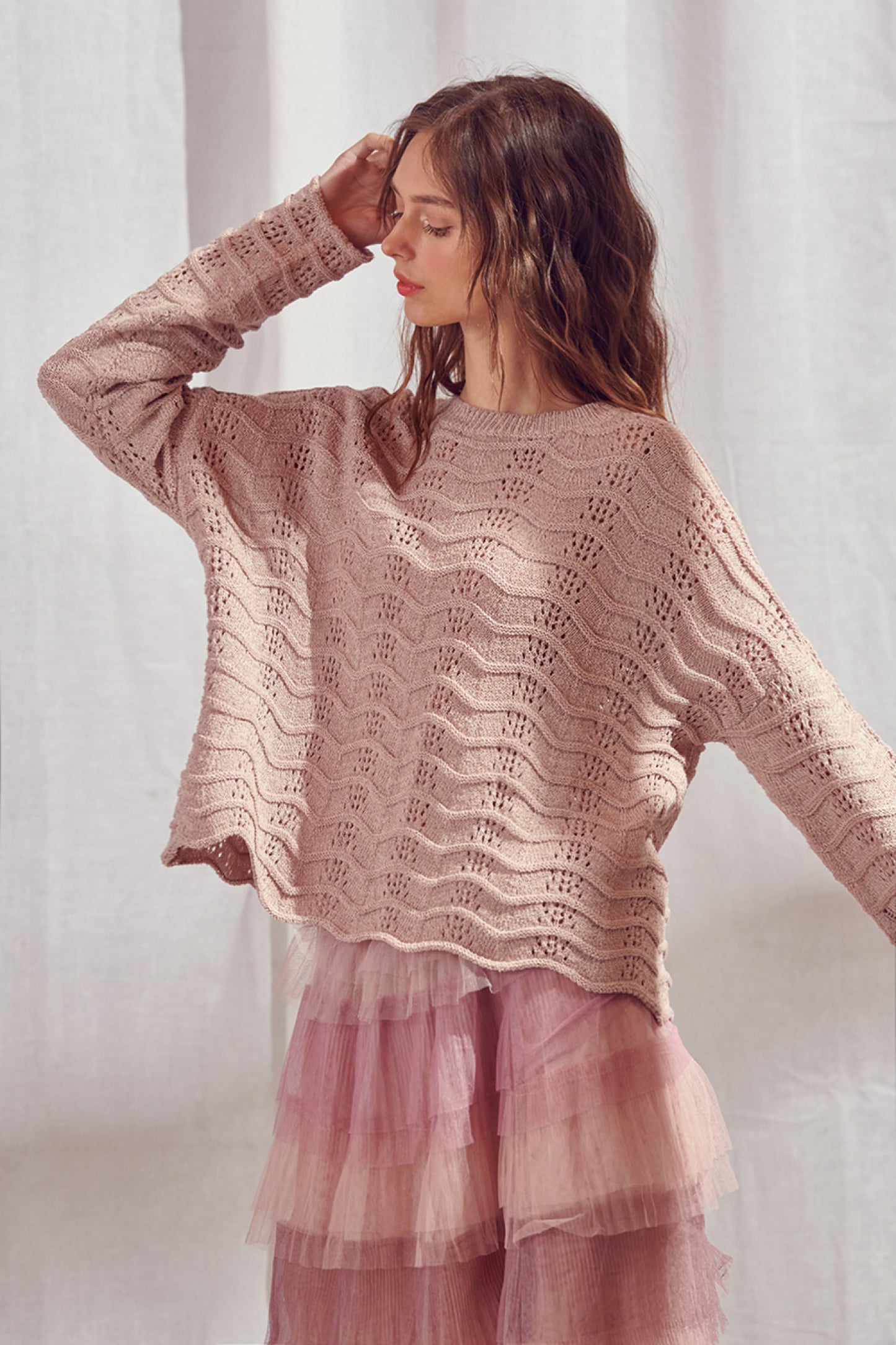 Mauve Textured Sweater