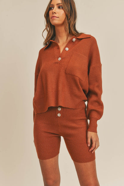 Cognac Sweater Set